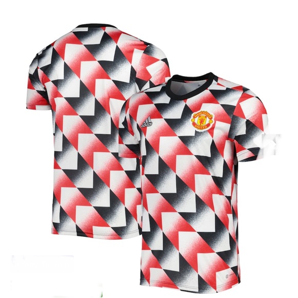 NWT Manchester United and Arsenal 2022/23 pre-match shirts Black/Red/White Sz M - Picture 3 of 4